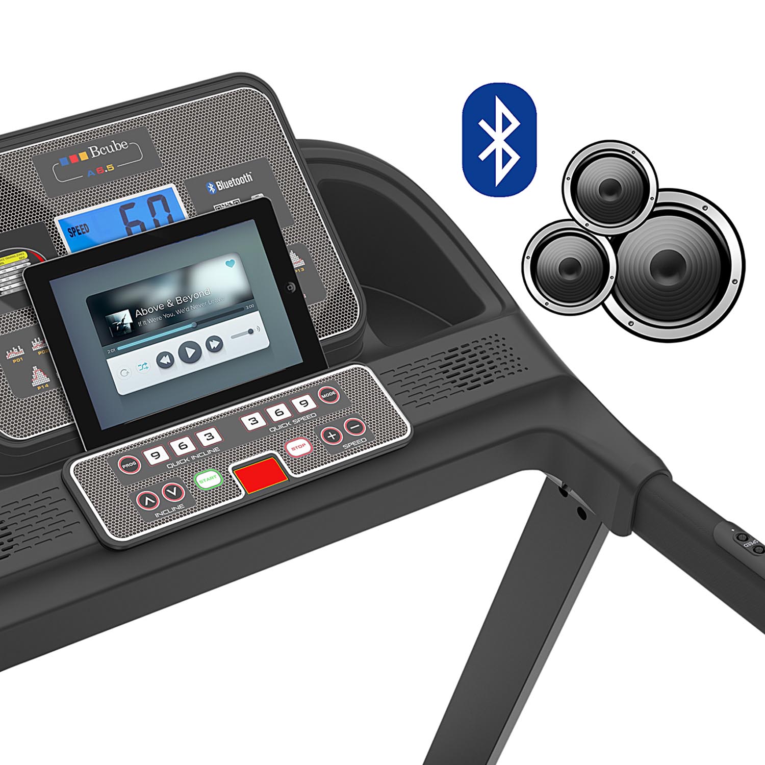 Bcube A 6.5 Tapis Roulant Elettrico, motore 2HP, velocità 18km/h, superficie di corsa 45x130cm, inclinazione elettrica 12% - immagine 9