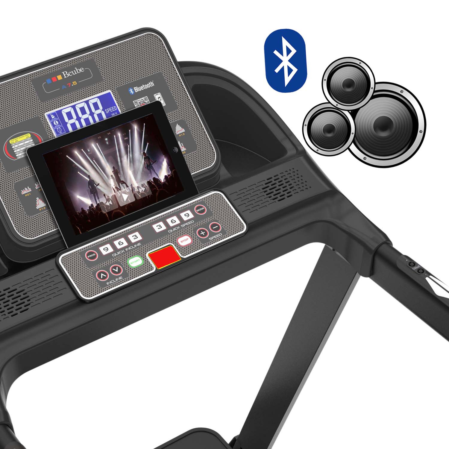 Bcube A 7.5 Tapis Roulant Elettrico, motore 2,5HP, velocità 18km/h, superficie di corsa 45x140cm, inclinazione elettrica 15% - immagine 9